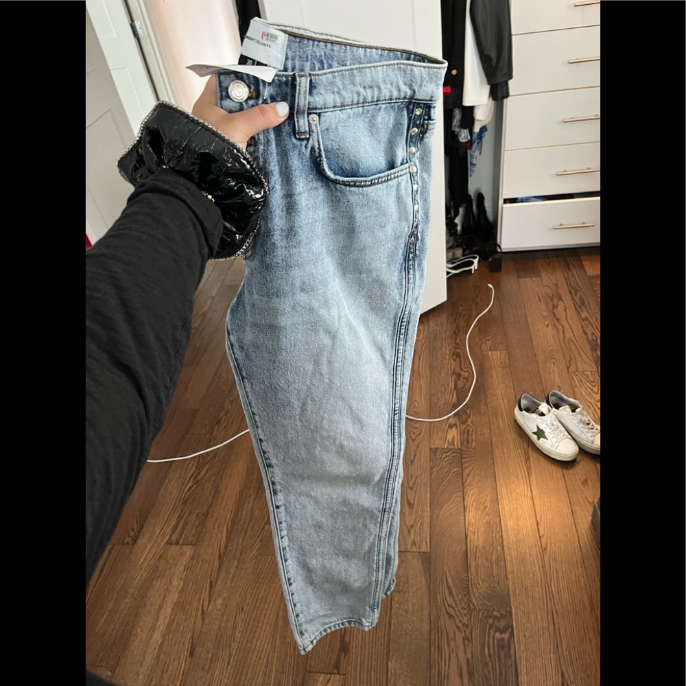 Current Elliott blue denim with silver detailing